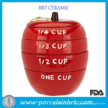 Rojo, manzana, forma, fruta, fantasía, novedad, medición, tazas